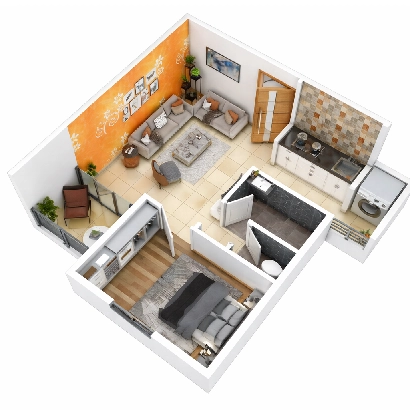Building 1 - 1BHK Layout